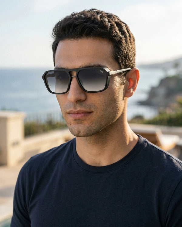 Square Sunglasses — On Model - Sunglasses Portrait | Generated by Modelize