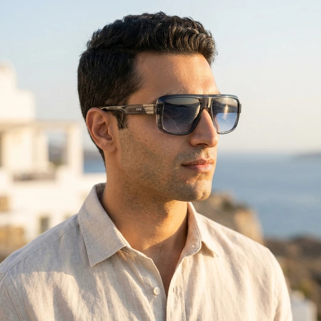 Square Sunglasses — On Model - Sunglasses Portrait | Generated by Modelize