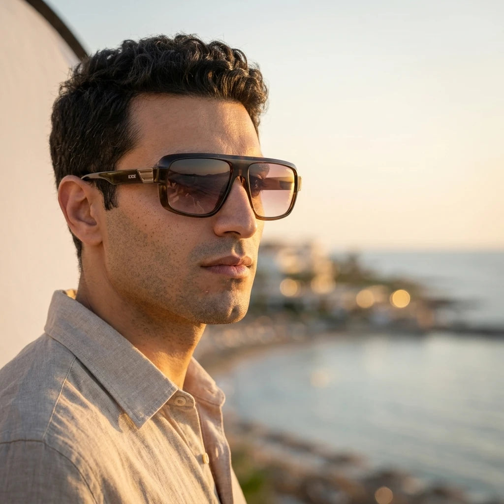 Square Sunglasses — On Model - Sunglasses Portrait | Generated by Modelize